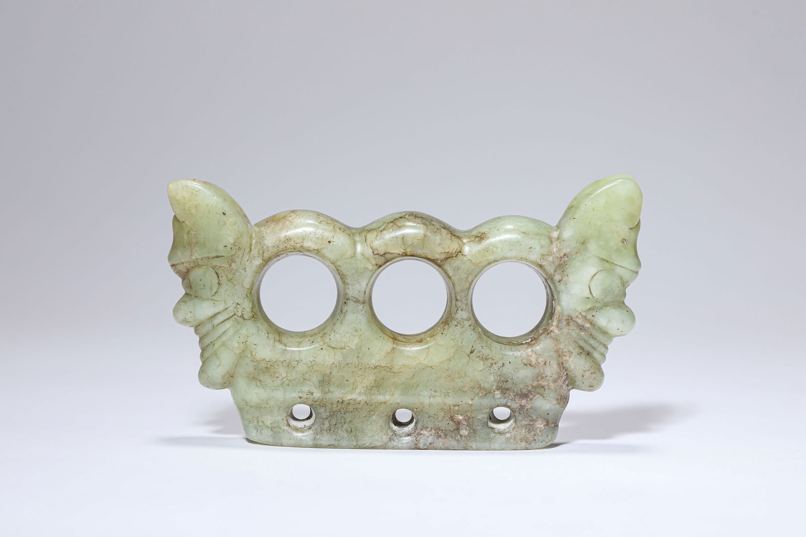 A JADE 'THREE-HOLED' OBJECT - 3