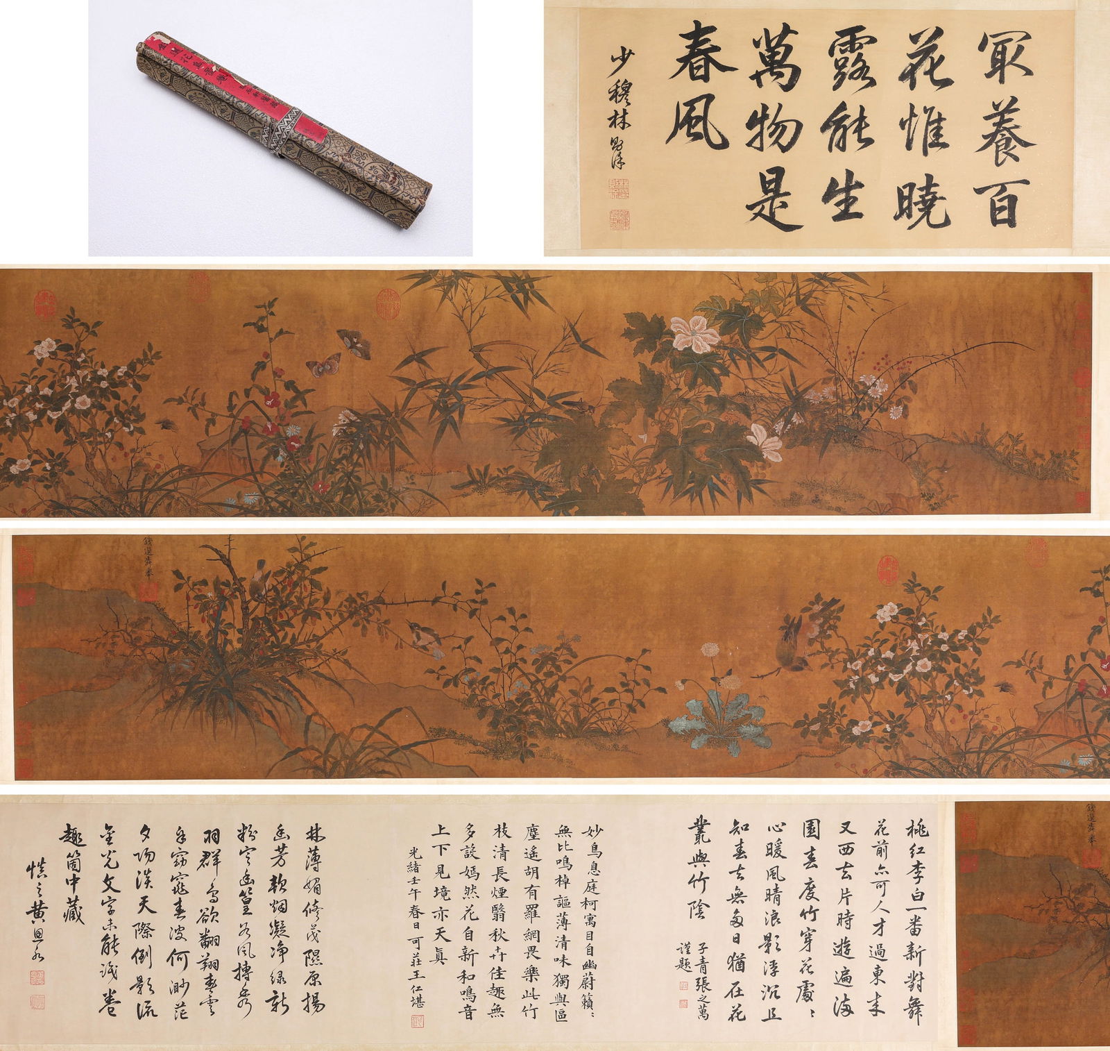 QIAN XUAN (1235-1305), ATTRIBUTED TO, FLOWER-AND-BIRD HANDSCROLL (1 of 17)