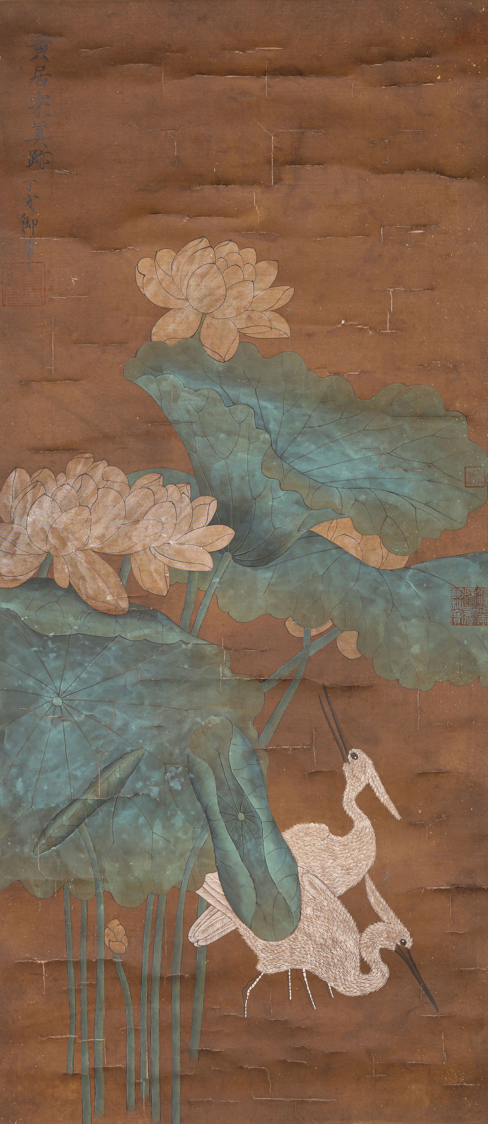 HUANG JUCAI (933-993), ATTRIBUTED TO, FLOWER-AND-BIRD: HUANG JUCAI (933-993), ATTRIBUTED TO, FLOWER-AND-BIRD Dimensions: Width: 43.5 cm (17.13 in) x Height: 99.0 cm (38.98 in). All measurements are approximate.