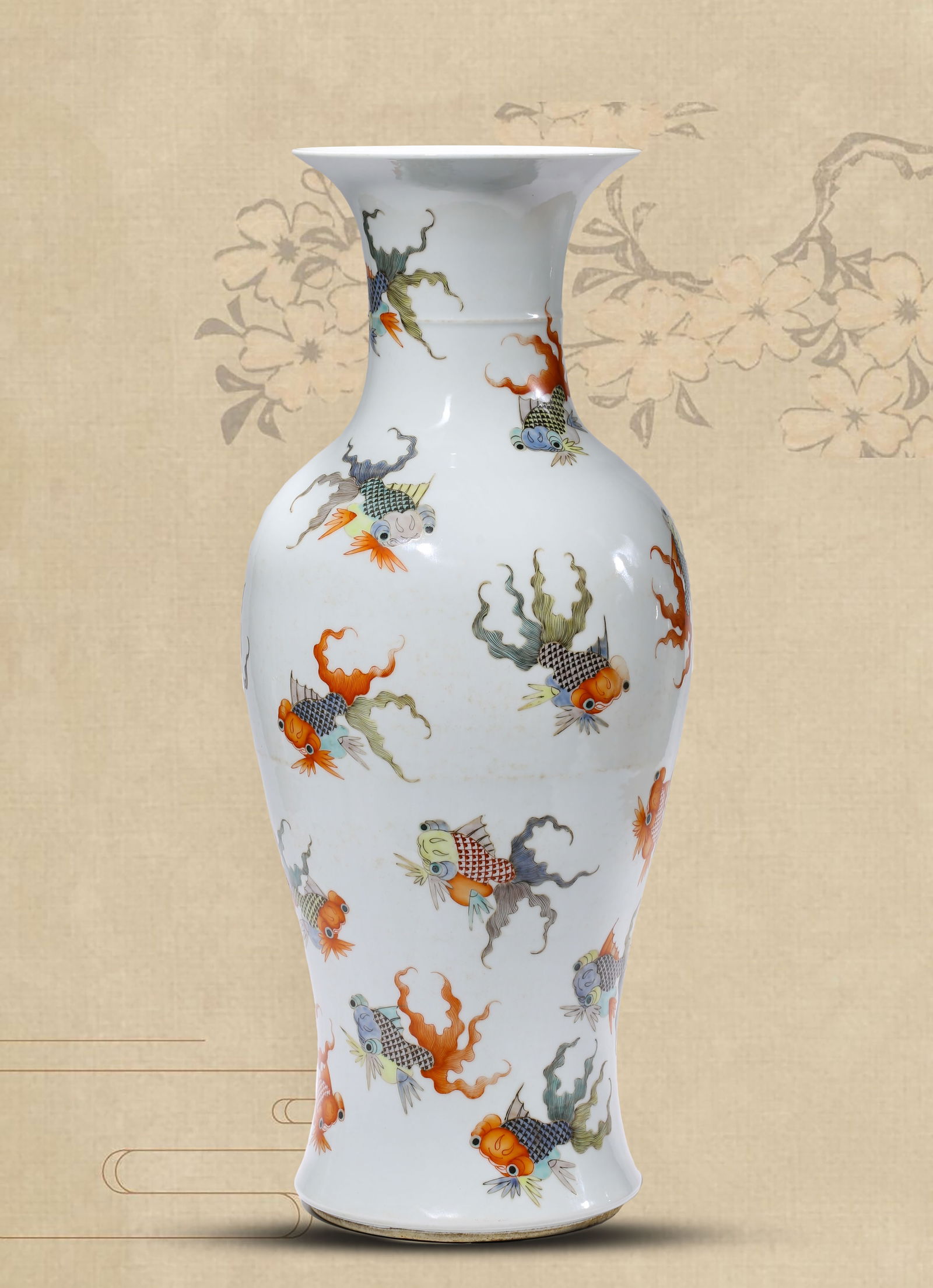 A FAMILLE-ROSE 'CARP' VASE (1 of 8)
