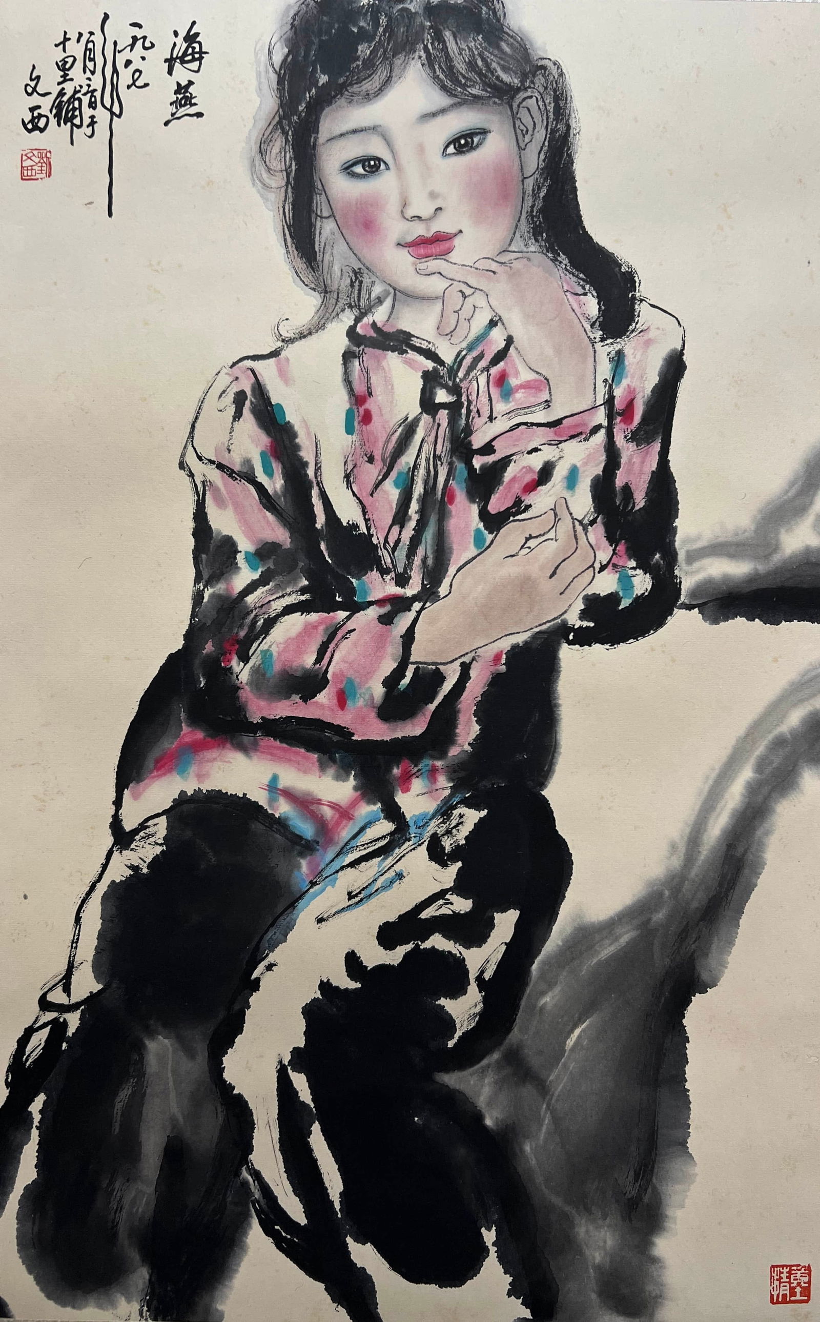 LIU WENXI (1933-2019), ATTRIBUTED TO, FIGURE: Dimensions: Width: 67 cm (26.38 in.) x Height: 42 cm (16.54 in.). All measurements are approximate.