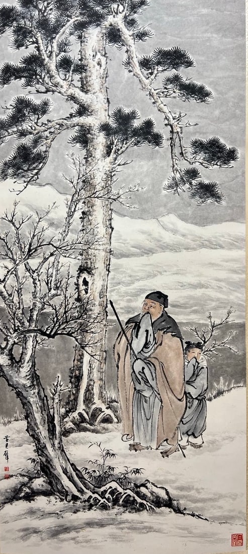 HUANG JUNBI (1898-1991), ATTRIBUTED TO, FIGURE: Dimensions: Width: 137 cm (53.94 in.) x Height: 61 cm (24.02 in.). All measurements are approximate.