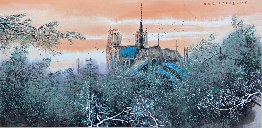 LIU MAOSHAN (B. 1942), ATTRIBUTED TO, LANDSCAPE: Dimensions: Width: 66 cm (25.98 in.) x Height: 136 cm (53.54 in.). All measurements are approximate.