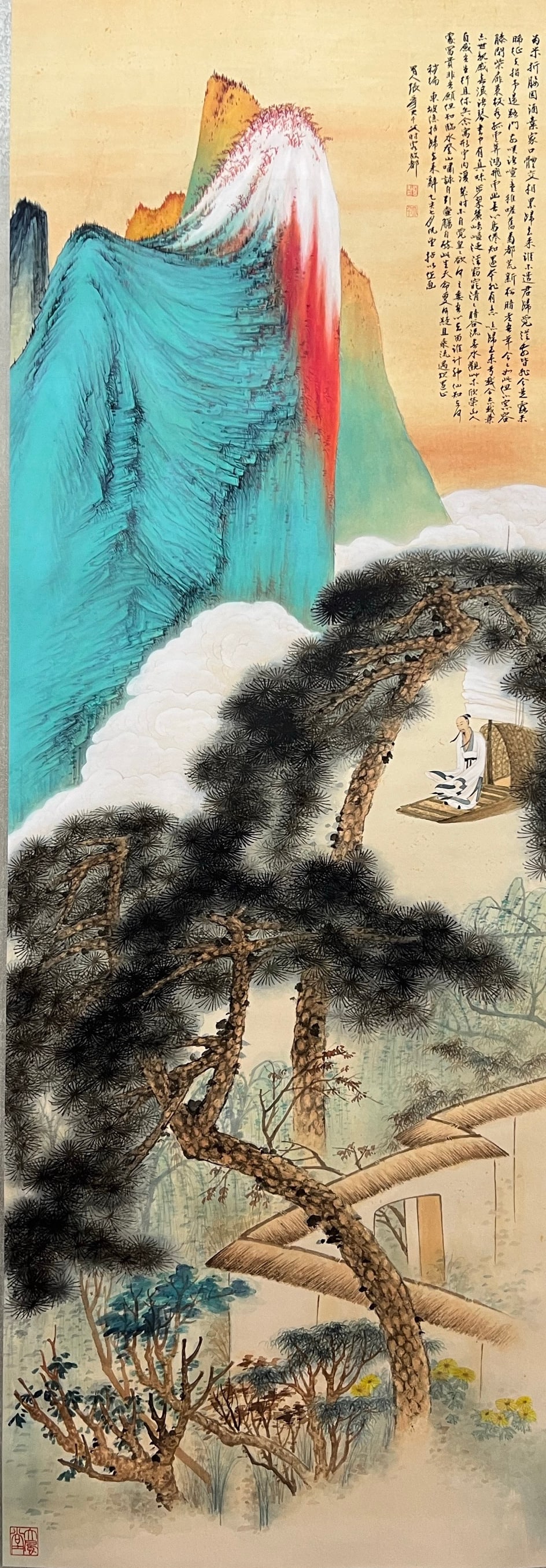 ZHANG DAQIAN (1899-1983), ATTRIBUTED TO, LANDSCAPE: Dimensions: Width: 162 cm (63.78 in.) x Height: 56 cm (22.05 in.). All measurements are approximate.