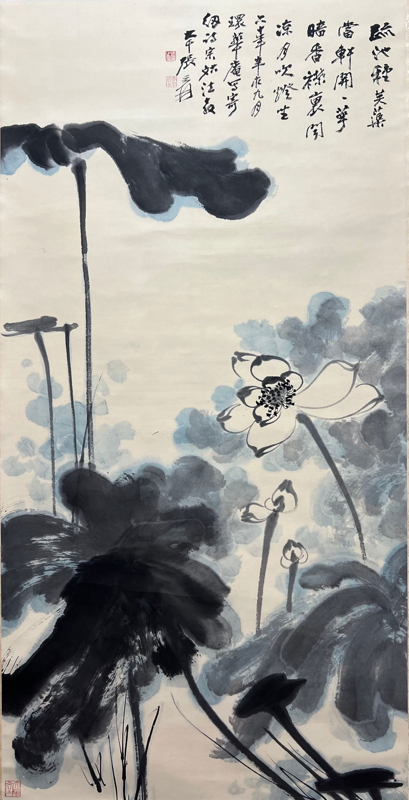 ZHANG DAQIAN (1899-1983), ATTRIBUTED TO, LOTUS (1 of 9)