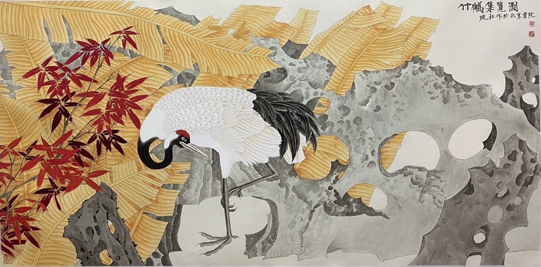 MO XIAOSONG (B. 1964), ATTRIBUTED TO, CRANE (1 of 9)