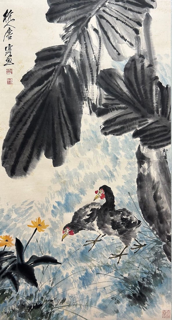 TANG YUN (1910-1993), ATTRIBUTED TO, FLOWER AND BIRD (1 of 9)