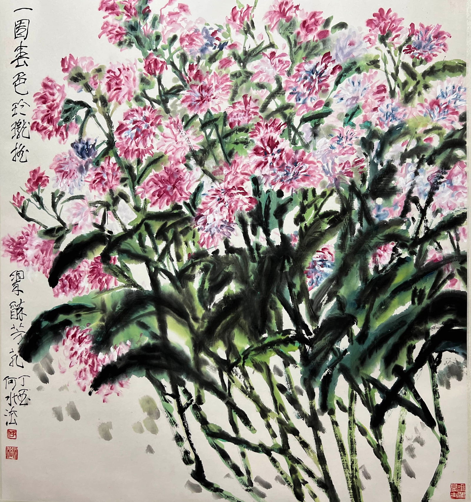 HE SHUIFA (B. 1946), ATTRIBUTED TO, FLOWERS (1 of 9)