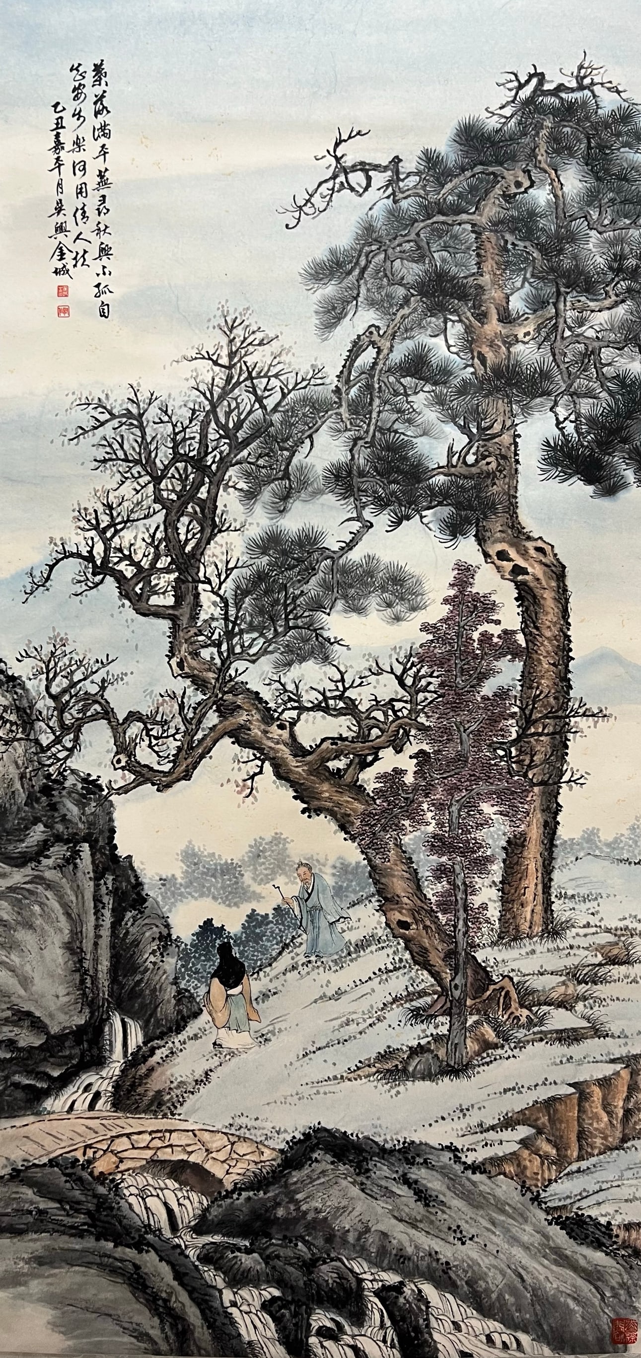 JIN CHENG (1878-1926), ATTRIBUTED TO, LANDSCAPE: Dimensions: Width: 133 cm (52.36 in.) x Height: 64 cm (25.20 in.). All measurements are approximate.