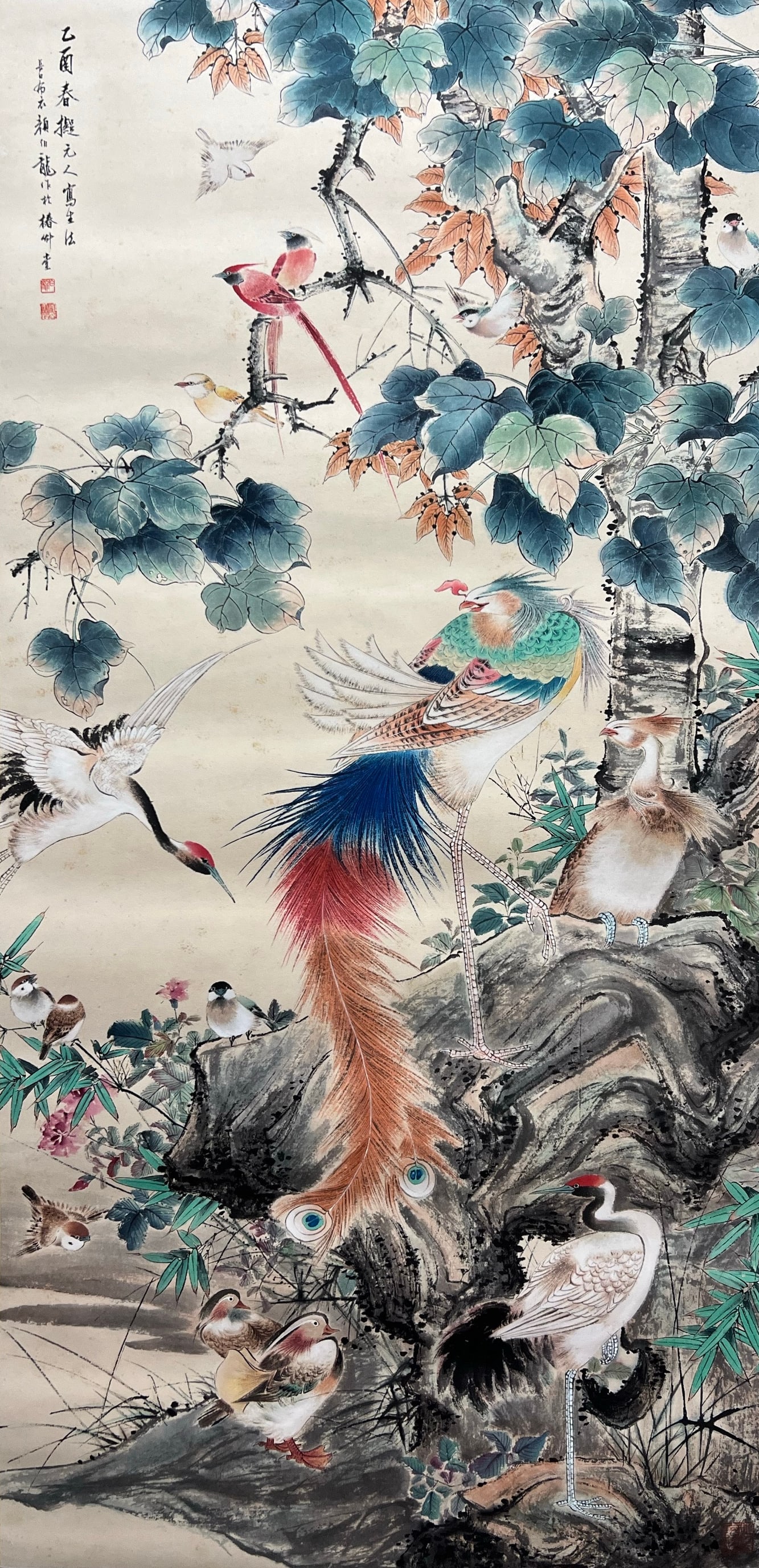 YAN BOLONG (1898-1954), ATTRIBUTED TO, FLOWER AND BIRD (1 of 9)