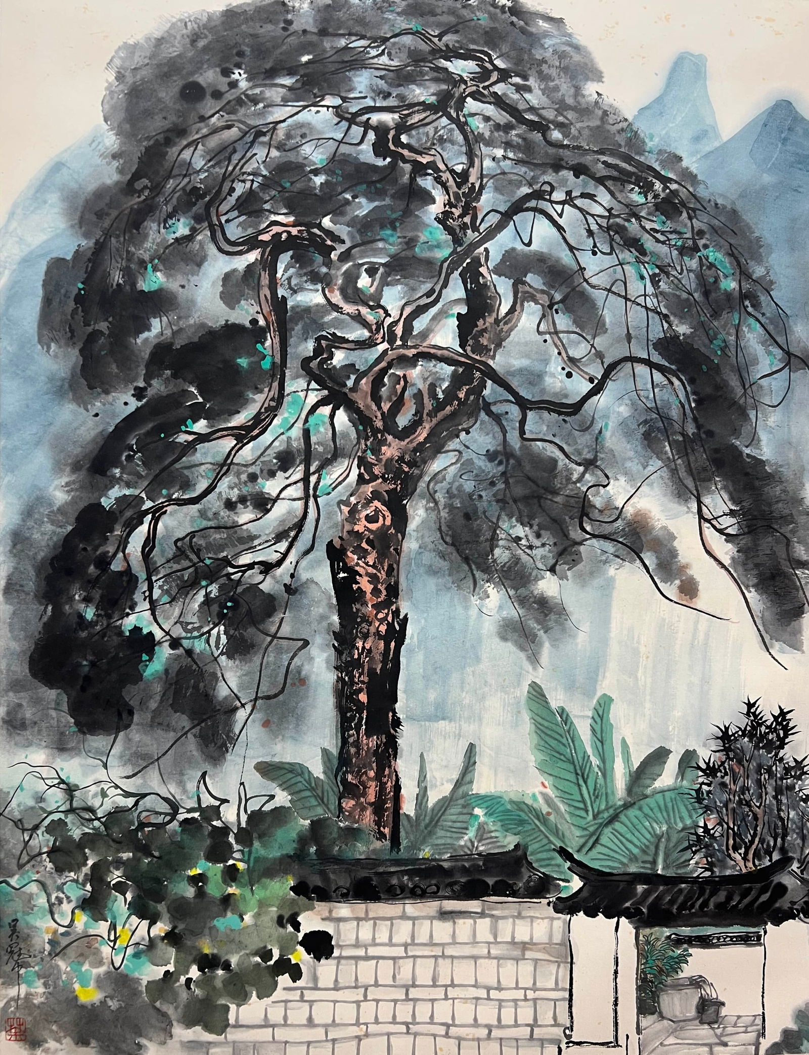 WU GUANZHONG (1919-2010), ATTRIBUTED TO, LANDSCAPE: Dimensions: Width: 86 cm (33.86 in.) x Height: 67 cm (26.38 in.). All measurements are approximate.