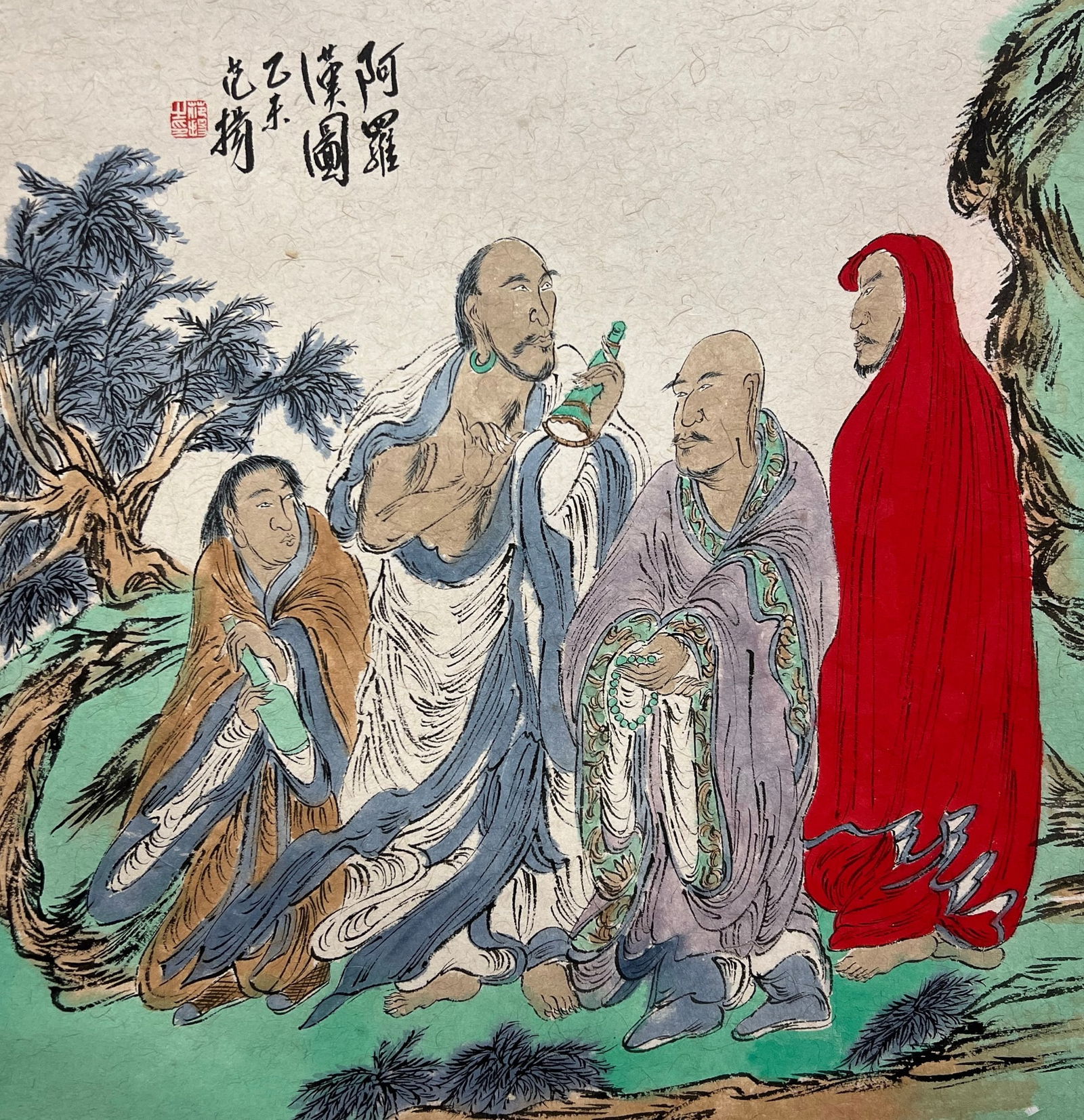 FAN YANG (B. 1955), ATTRIBUTED TO, ARHAT: Dimensions: Width: 52 cm (20.47 in.) x Height: 50 cm (19.69 in.). All measurements are approximate.