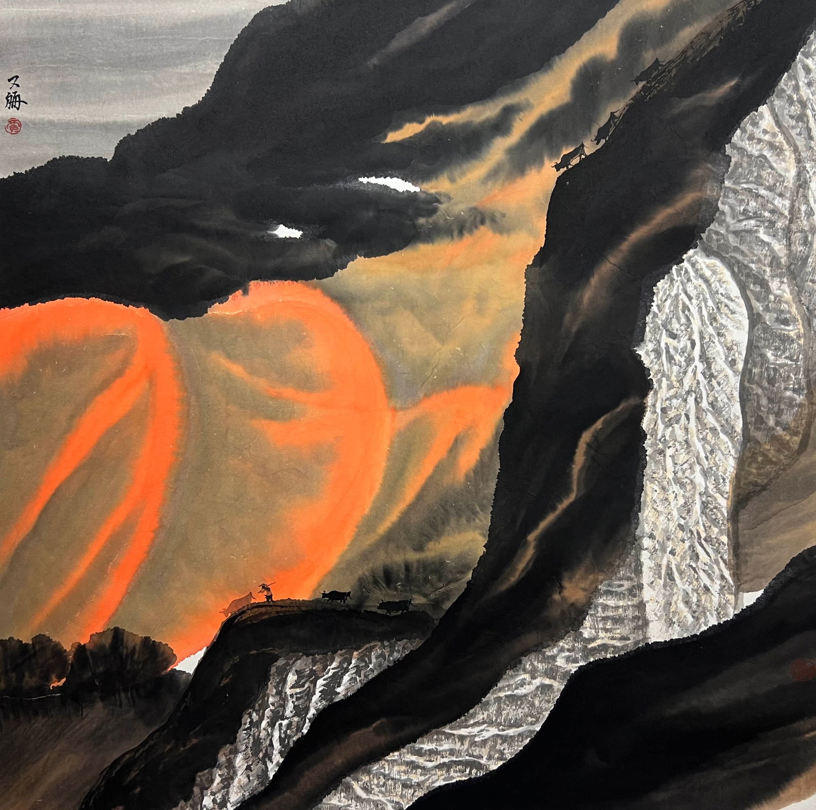 JIA YOUFU (B. 1942), ATTRIBUTED TO, LANDSCAPE: Dimensions: Width: 68 cm (26.77 in.) x Height: 67 cm (26.38 in.). All measurements are approximate.