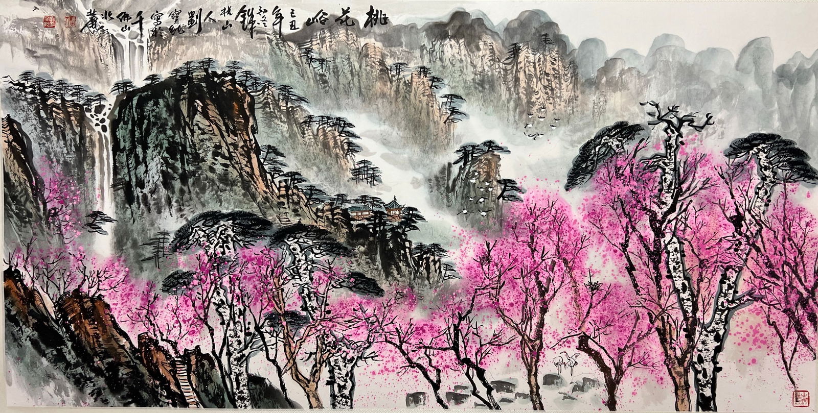 LIU BAOCHUN (B. 1932), ATTRIBUTED TO, LANDSCAPE: Dimensions: Width: 68 cm (26.77 in.) x Height: 137 cm (53.94 in.). All measurements are approximate.