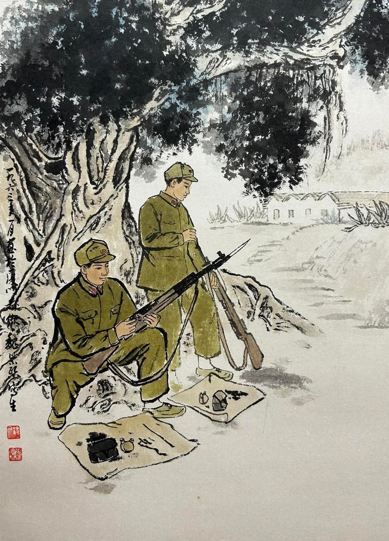 WEI ZIXI (1915-2002), ATTRIBUTED TO, FIGURE: Dimensions: Width: 46 cm (18.11 in.) x Height: 34 cm (13.39 in.). All measurements are approximate.