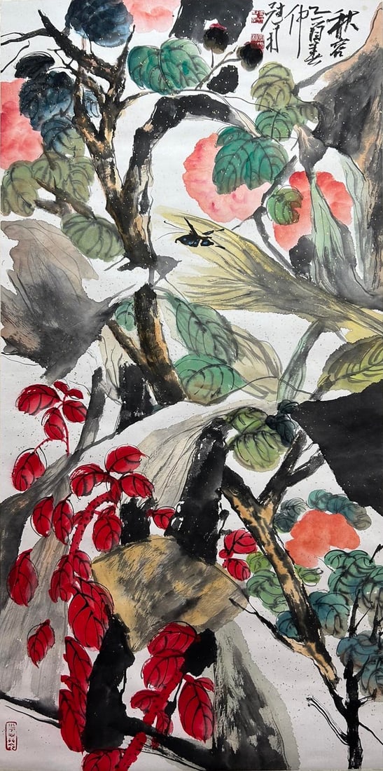 WU GUANNAN (B. 1950), ATTRIBUTED TO, FLOWERS: Dimensions: Width: 133 cm (52.36 in.) x Height: 66 cm (25.98 in.). All measurements are approximate.