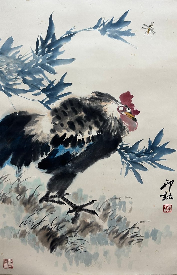 XIAO LANG (1917-2010), ATTRIBUTED TO, CHICKEN: Dimensions: Width: 68 cm (26.77 in.) x Height: 45 cm (17.72 in.). All measurements are approximate.