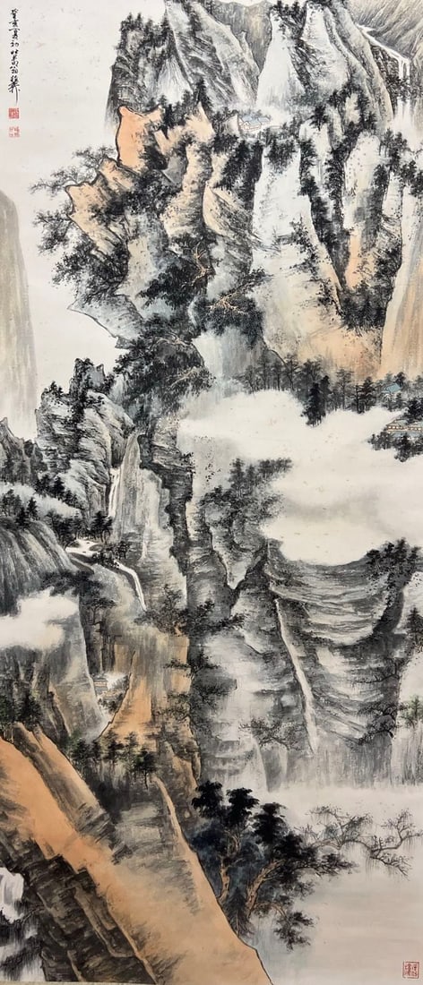 XIE ZHILIU (1910-1997), ATTRIBUTED TO, LANDSCAPE: Dimensions: Width: 140 cm (55.12 in.) x Height: 61 cm (24.02 in.). All measurements are approximate.