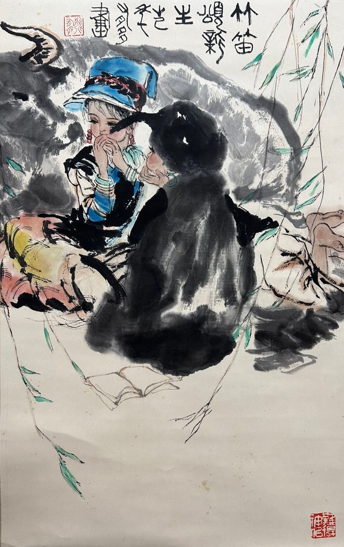 YAO YOUDUO (1937-2001), ATTRIBUTED TO, FIGURE: Dimensions: Width: 67 cm (26.38 in.) x Height: 42 cm (16.54 in.). All measurements are approximate.