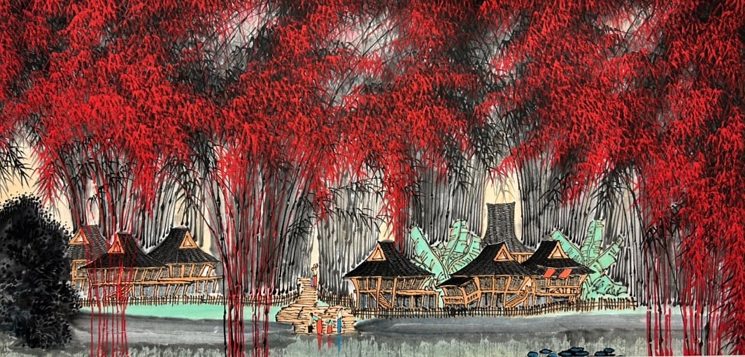 ZHANG BU (B. 1934), ATTRIBUTED TO, SCENERY: Dimensions: Width: 66 cm (25.98 in.) x Height: 137 cm (53.94 in.). All measurements are approximate.