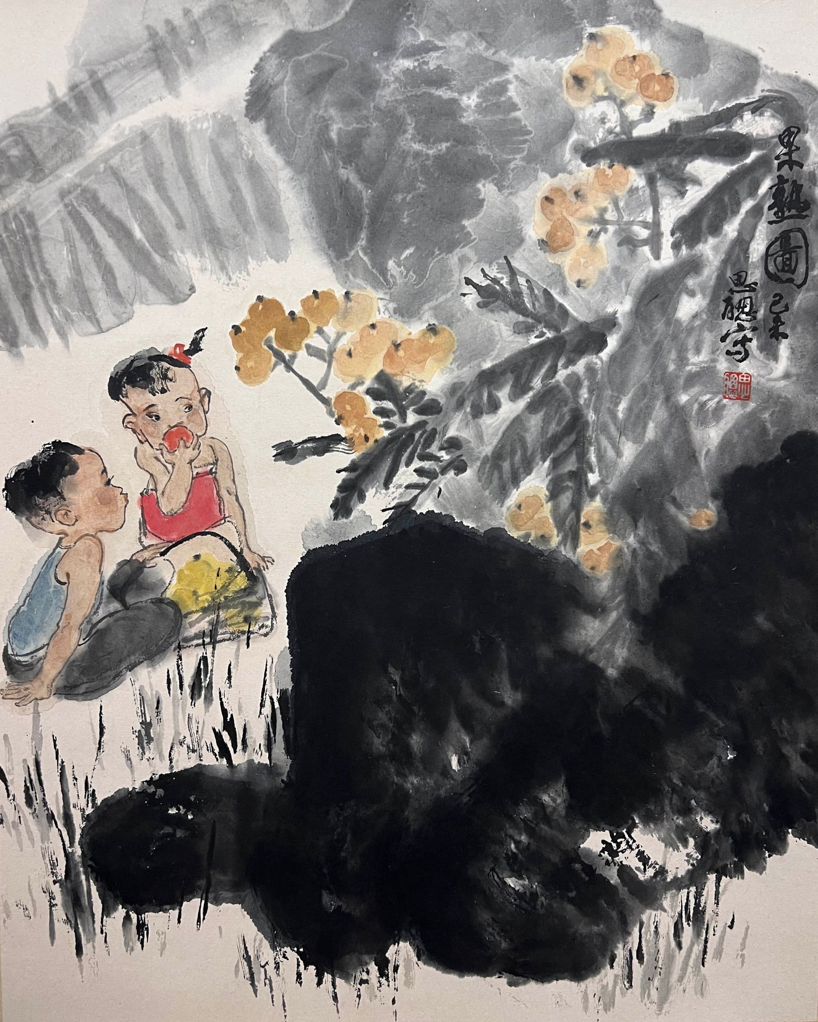 ZHOU SICONG (1939-1996), ATTRIBUTED TO, FIGURE: Dimensions: Width: 67 cm (26.38 in.) x Height: 54 cm (21.26 in.). All measurements are approximate.