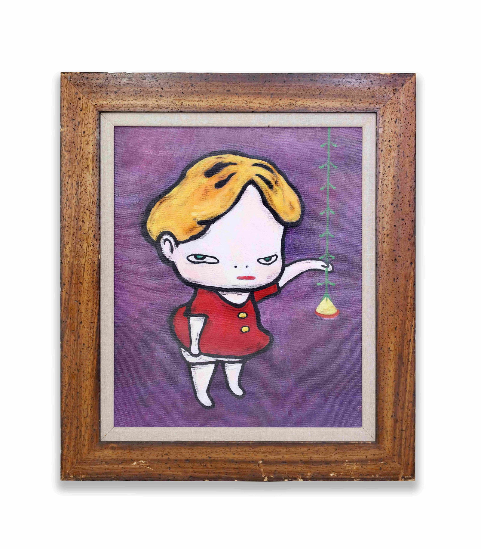 YOSHITOMO NARA (1959- ), ATTRIBUTED TO, ACRYLIC ON CANVAS: YOSHITOMO NARA (1959- ), ATTRIBUTED TO, ACRYLIC ON CANVASDimensions:Image size:45.5 x 38.3 cm. All measured values are approximate. Outer frame size:59.5 x 51.5 cm. All measured values are