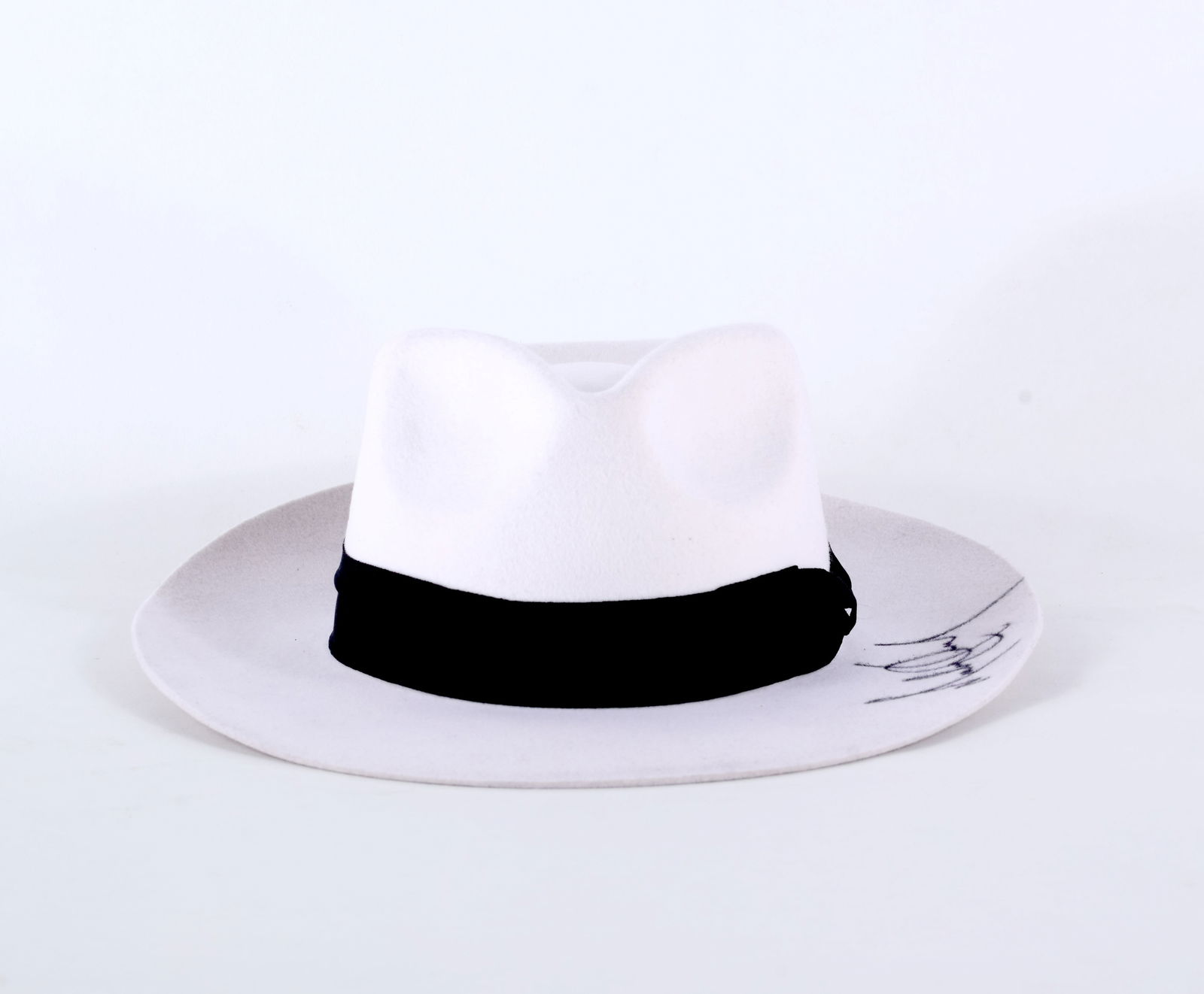 MICHAEL JACKSON HAND-SIGNED WHITE FEDORA HAT - 3
