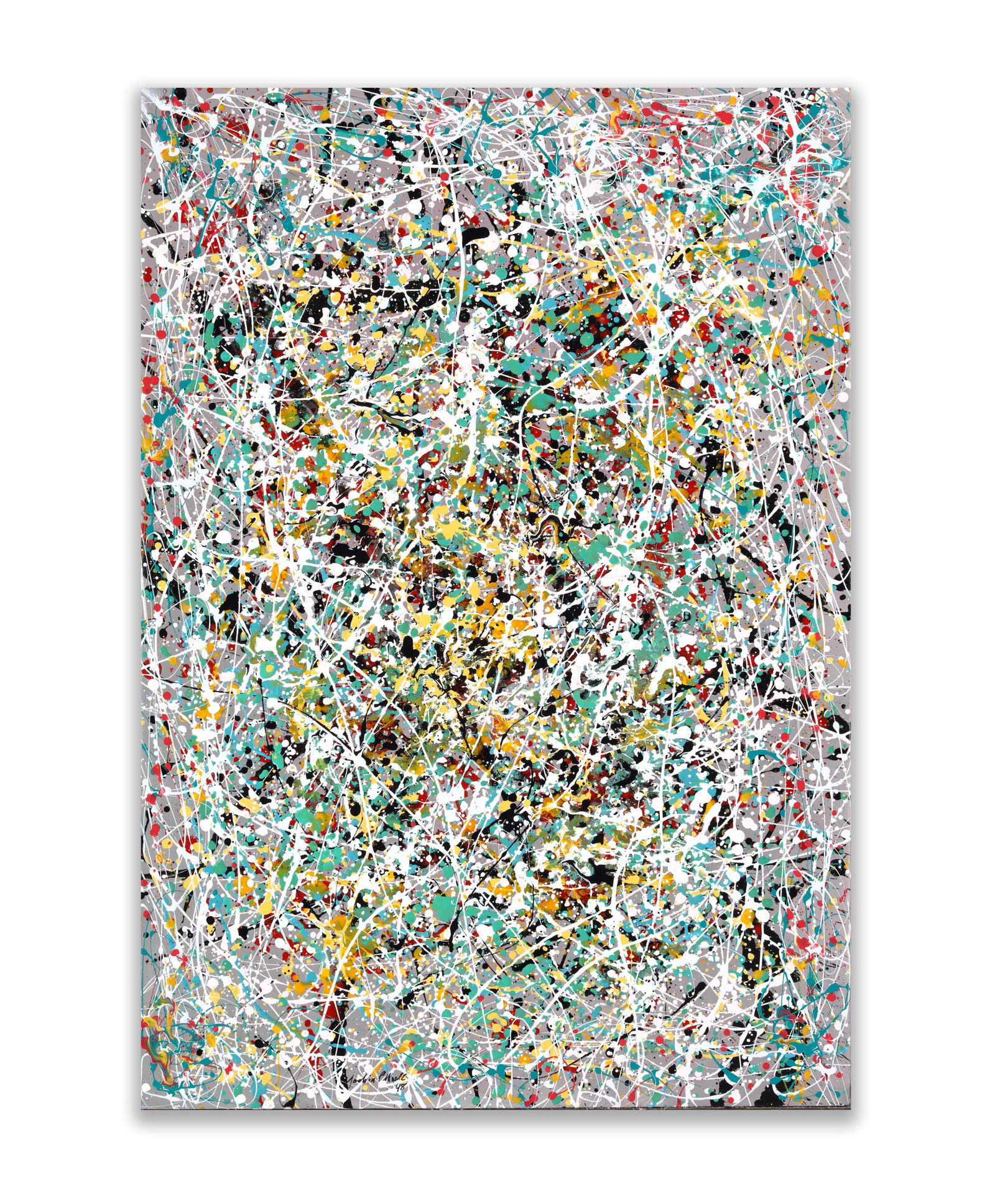 JACKSON POLLOCK (1912-1956), ATTRIBUTED TO, OIL, ENAMEL, AND ALUMINUM PAINT ON CANVAS (1 of 3)