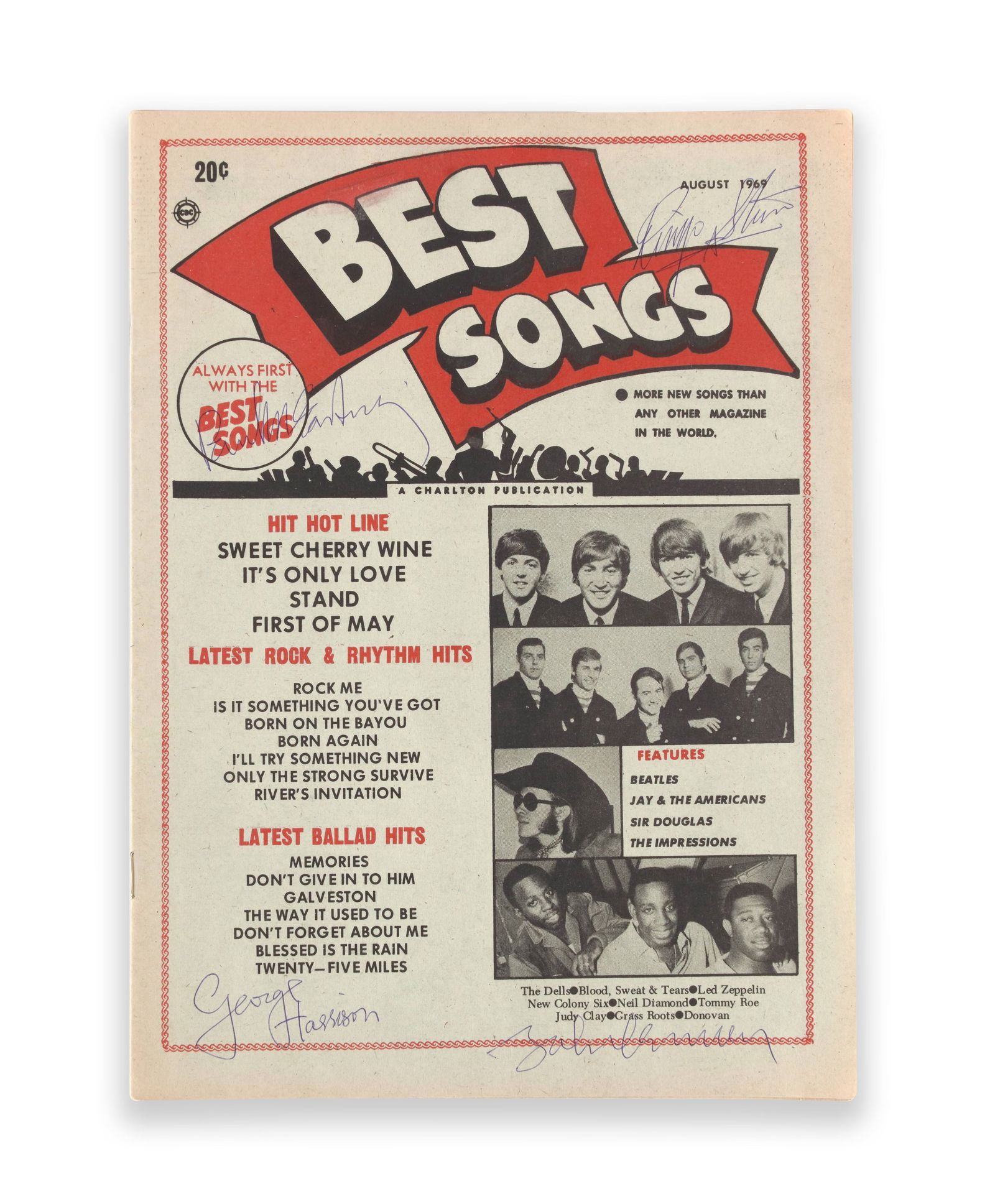 THE BEATLES - SIGNED BEST SONGS MAGAZINE (ORIGINAL 1960S ISSUE) (1 of 3)