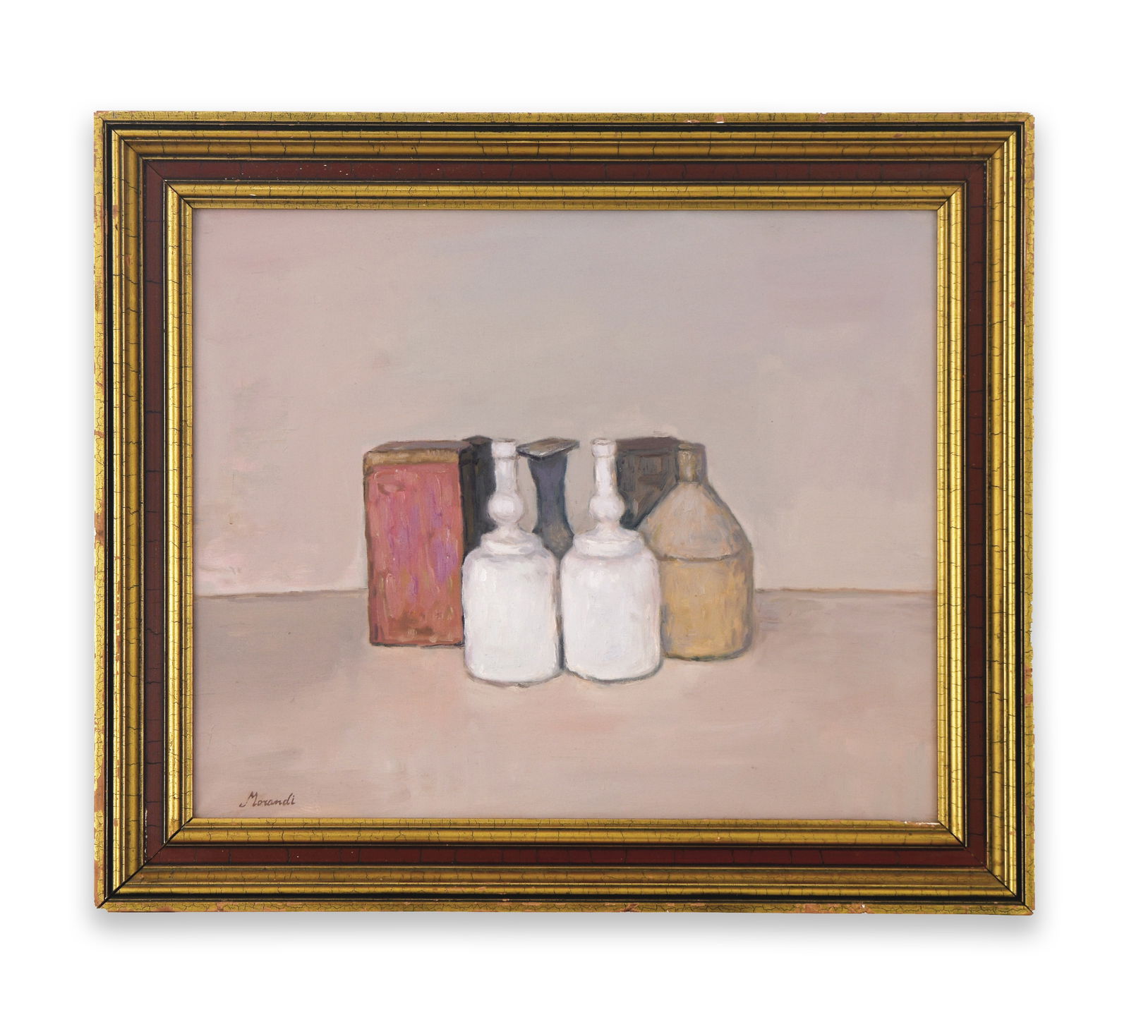 GIORGIO MORANDI (1890-1964), ATTRIBUTED TO, OIL ON CANVAS: GIORGIO MORANDI (1890-1964), ATTRIBUTED TO, OIL ON CANVASDimensions:Image size:61.2 × 50.2 cm.All measured values are approximate. Outer frame size:74.5 × 64 cm. All measured values are