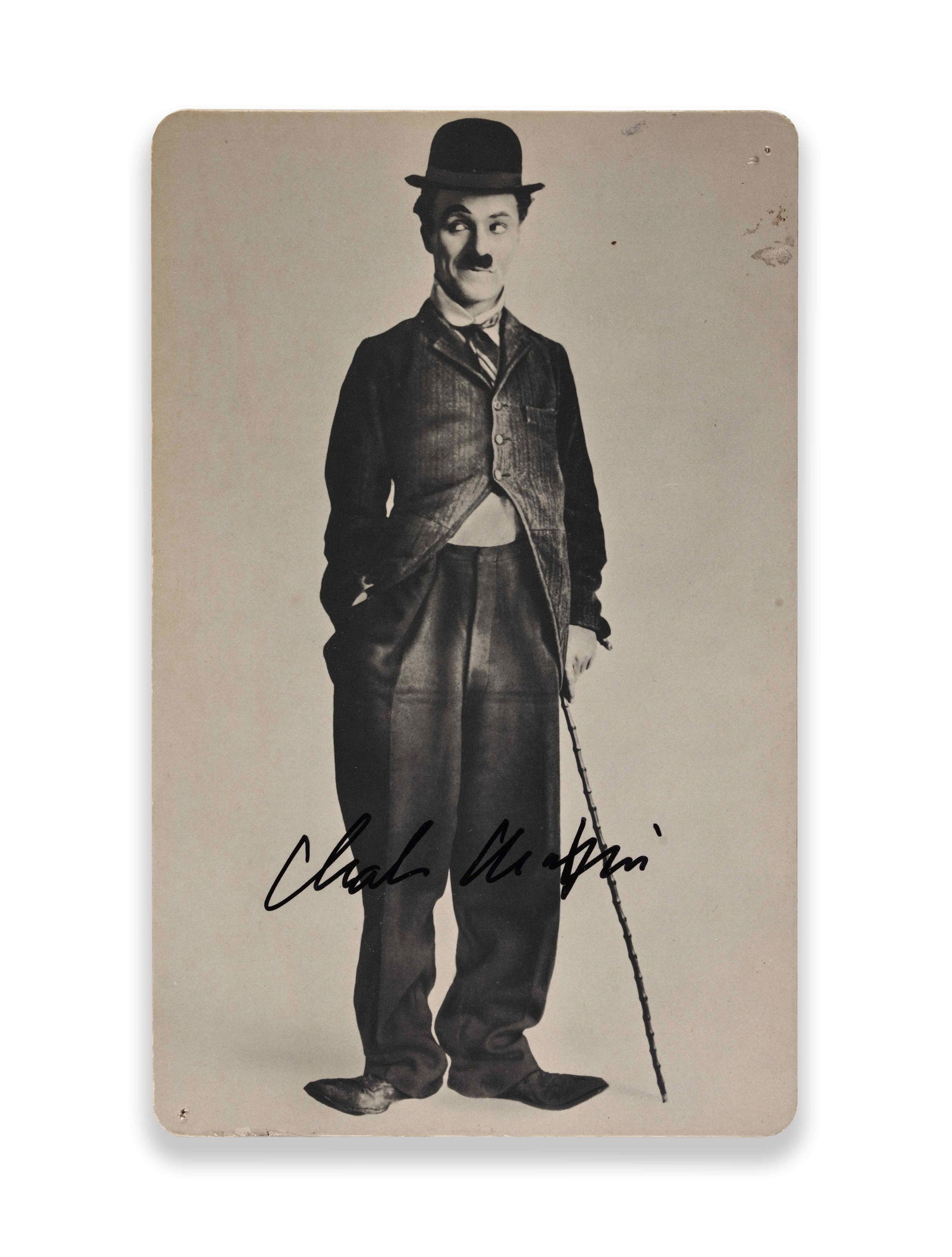 CHARLIE CHAPLIN - SIGNED POSTCARD PORTRAIT (C. 1910S-1920S) (1 of 2)