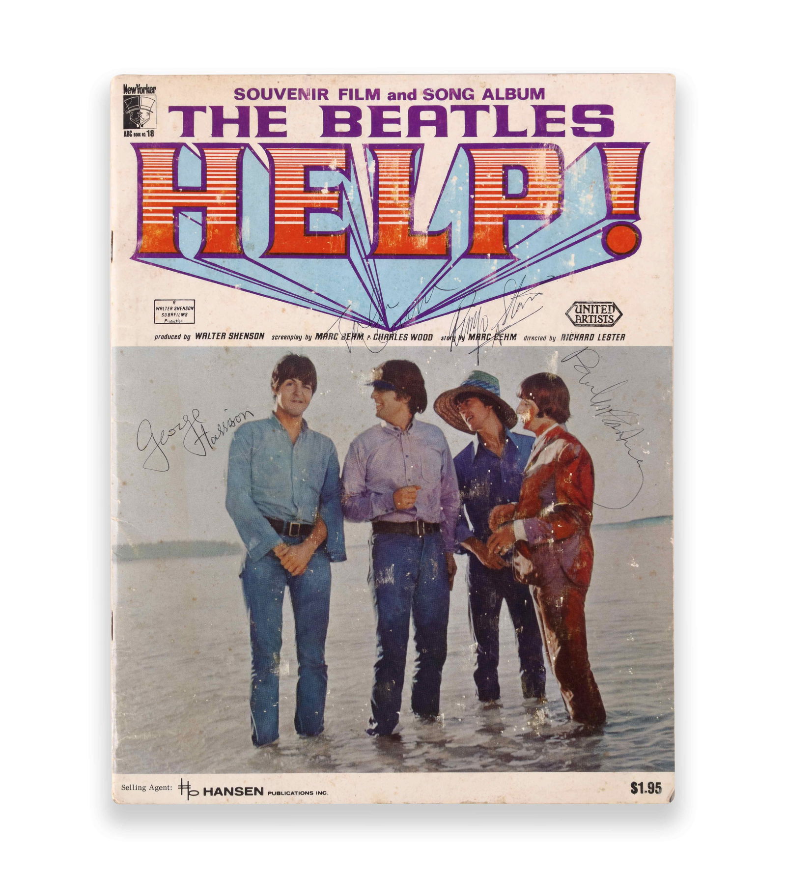 THE BEATLES - FULLY SIGNED "HELP!" SOUVENIR FILM AND SONG ALBUM MAGAZINE (U.K., 1965) (1 of 3)