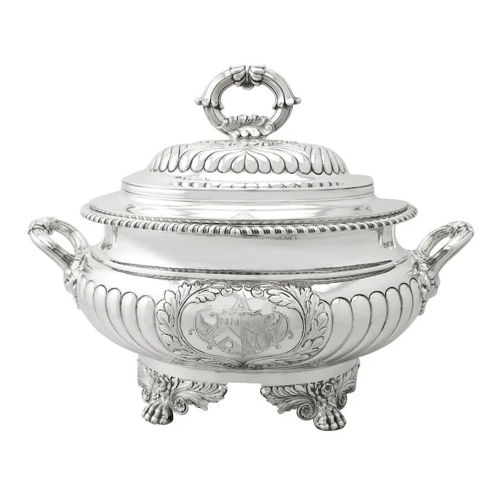 STERLING SILVER SOUP TUREEN ANTIQUE (1 of 8)