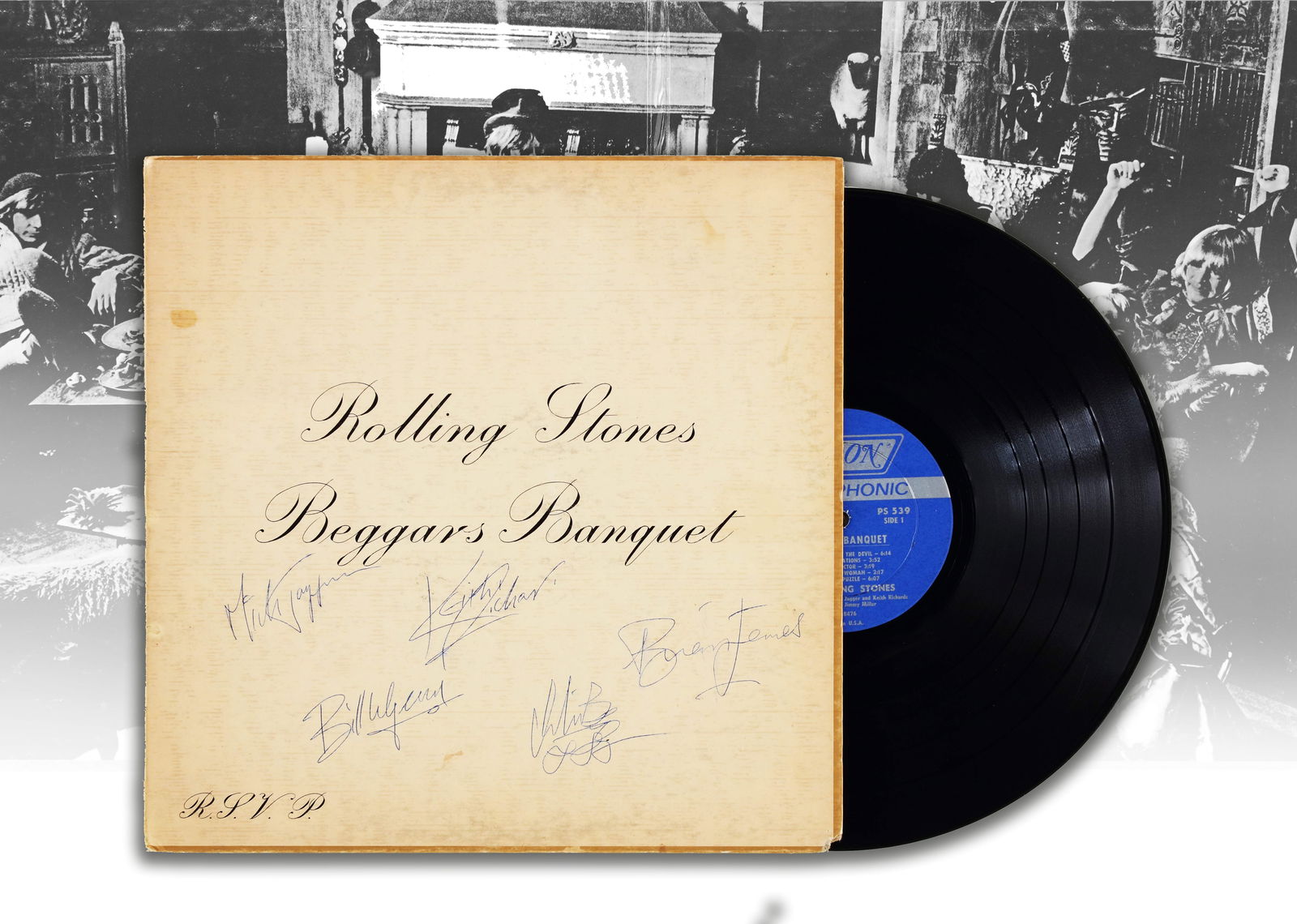 THE ROLLING STONES SIGNED VINYL RECORD OF "LOVE YOU LIVE" (1 of 6)