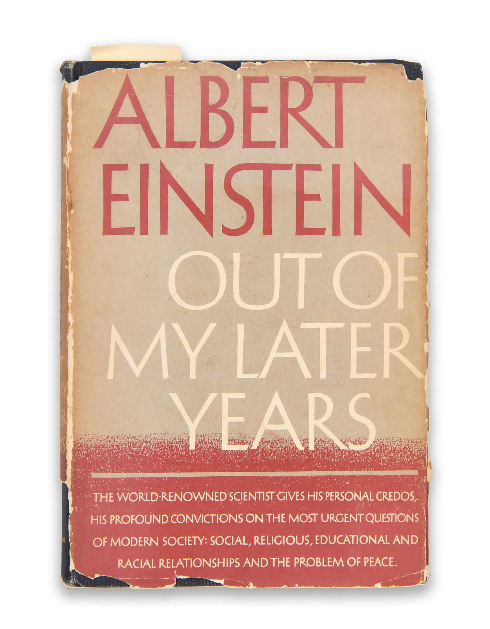 ALBERT EINSTEIN (1879–1955), SIGNED, OUT OF MY LATER YEARS, PHILOSOPHICAL LIBRARY, NEW YORK: ALBERT EINSTEIN (1879–1955), SIGNED, OUT OF MY LATER YEARS, PHILOSOPHICAL LIBRARY, NEW YORKProvenance and Authenticity:This item includes a certificate of authenticity. This copy of Out of My Later