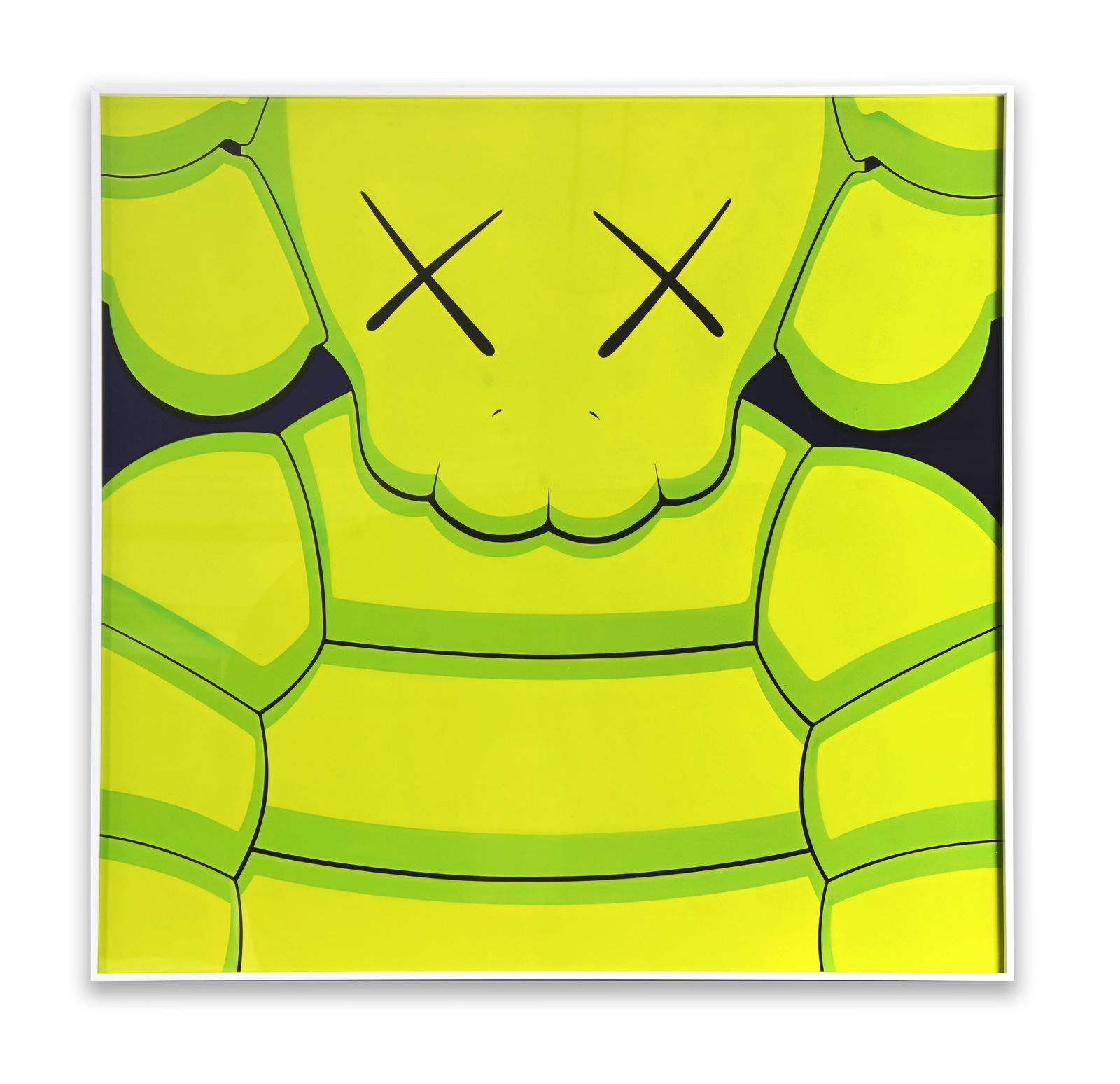 KAWS (BRIAN DONNELLY, B. 1974), COMPANION (CLOSE-UP), DECORATIVE PRINT AFTER THE ORIGINAL ARTWORK: KAWS (BRIAN DONNELLY, B. 1974), COMPANION (CLOSE-UP), DECORATIVE PRINT AFTER THE ORIGINAL ARTWORKDimensions:Framed dimensions approximately:70 × 70 cm. All measured values are approximate.Provenance