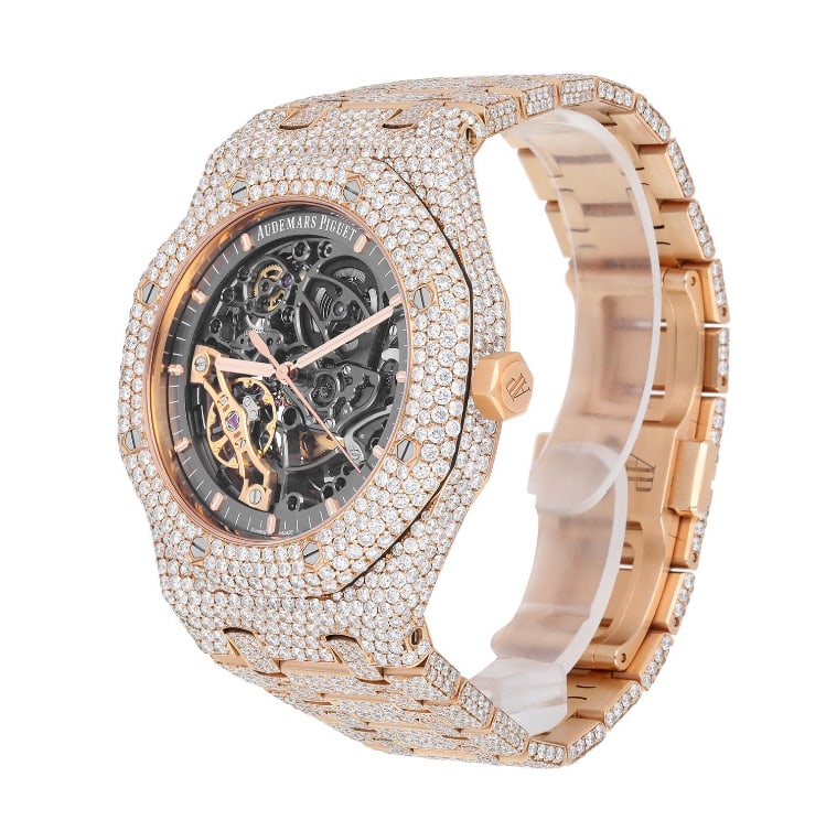 AUDEMARS PIGUET ROYAL OAK 15407OR.OO.1220OR.01 DOUBLE BALANCE WHEEL ICED OUT (1 of 1)