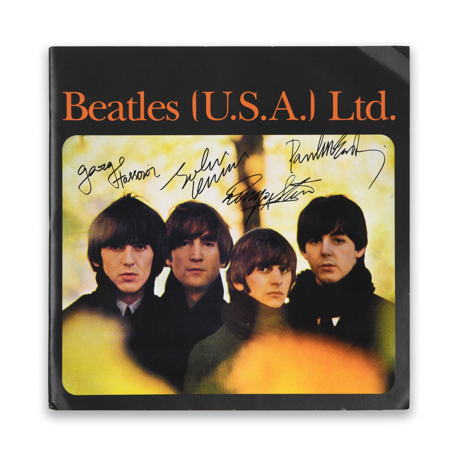THE BEATLES, SIGNED BEATLES (U.S.A.) LTD. PROMOTIONAL PHOTOGRAPH WITH FOUR AUTOGRAPHS, CIRCA 1960S (1 of 4)