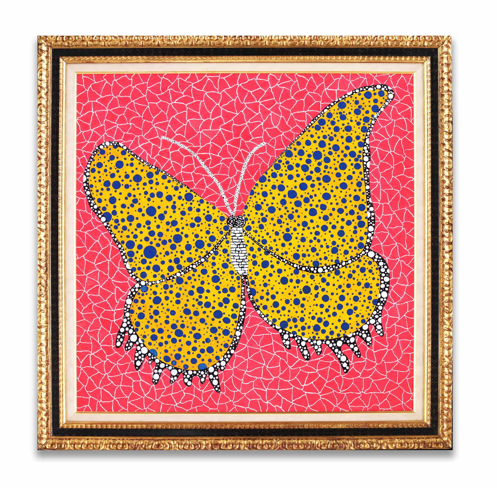 YAYOI KUSAMA (B.1929), ATTRIBUTED TO, ACRYLIC ON CANVAS: YAYOI KUSAMA (B.1929), ATTRIBUTED TO, ACRYLIC ON CANVAS Dimensions: Image size:91 x 91 cm. All measured values are approximate. Outer frame size:110.4 x 110.4 cm. All measured values are approximate.