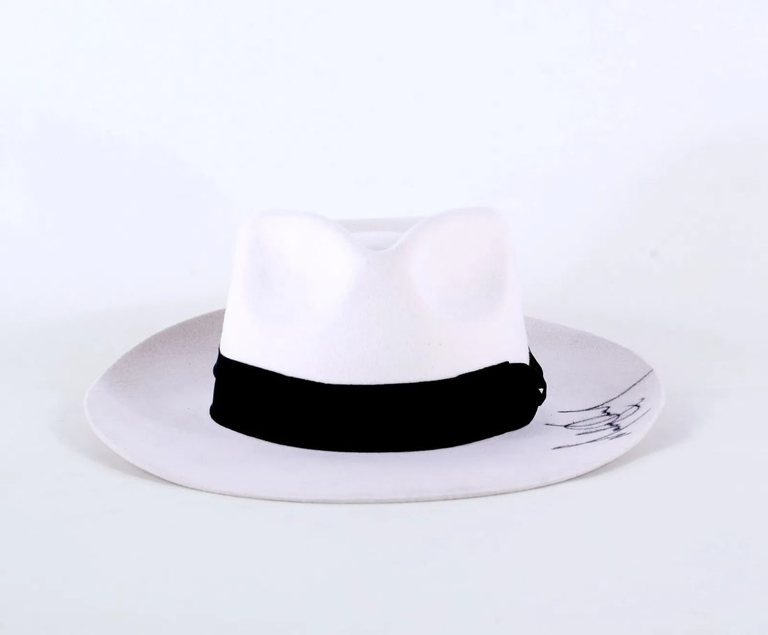 MICHAEL JACKSON HAND-SIGNED WHITE FEDORA HAT - 2