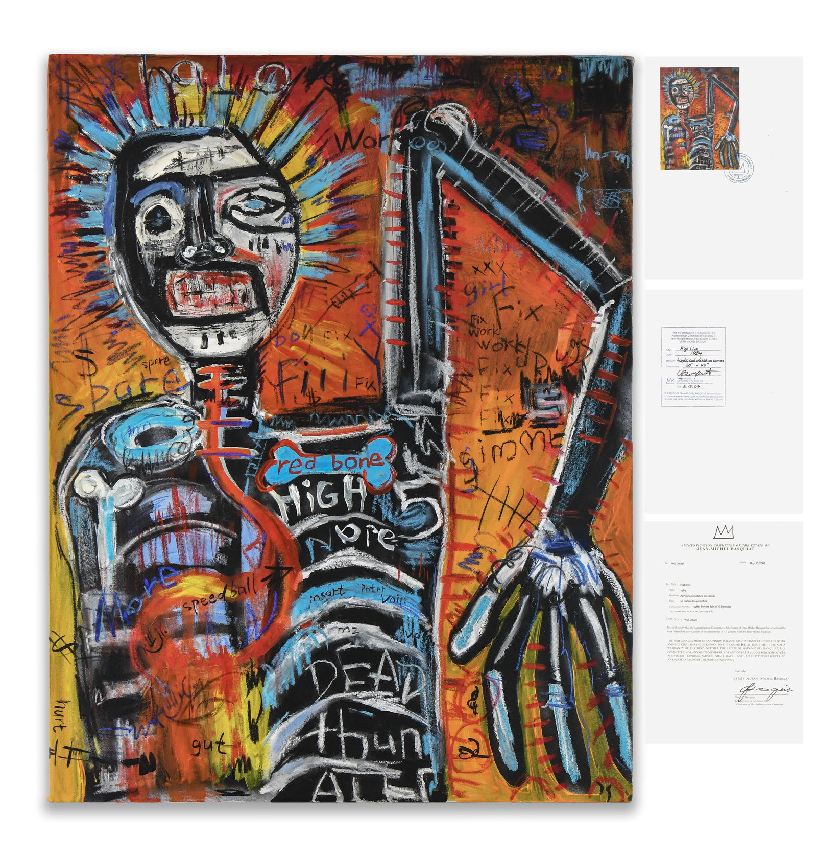 JEAN-MICHEL BASQUIAT (1960–1988), UNTITLED, 1983, ACRYLIC AND OILSTICK ON CANVAS (1 of 2)