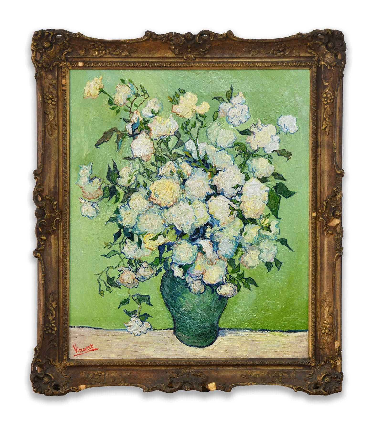 VINCENT VAN GOGH (1853–1890), VASE WITH WHITE FLOWERS, OIL ON CANVAS (1 of 2)