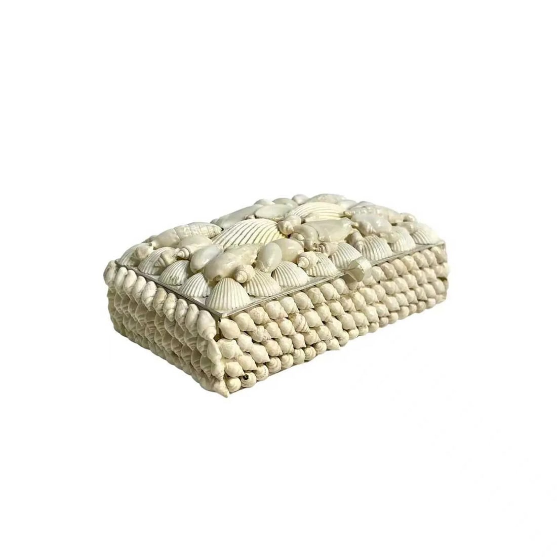 DECORATIVE SHELL-COVERED RECTANGULAR TRINKET BOX - 3