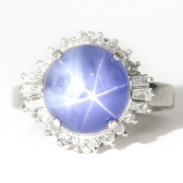 STAR SAPPHIRE RING PLATINUM - 2