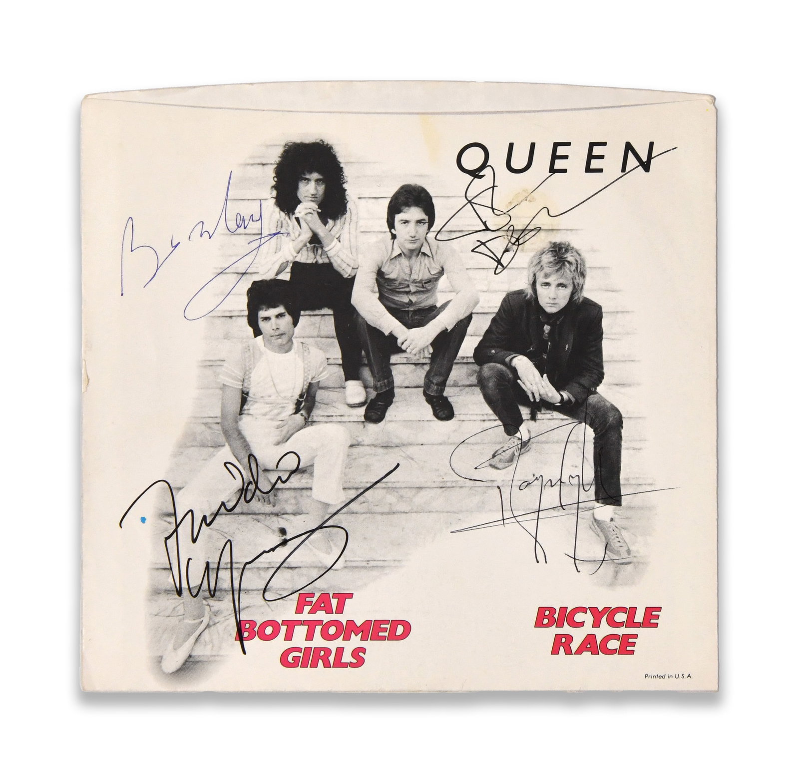 QUEEN – FULLY SIGNED FAT BOTTOMED GIRLS / BICYCLE RACE (ELEKTRA RECORDS, 7" SINGLE, 1978) (1 of 5)