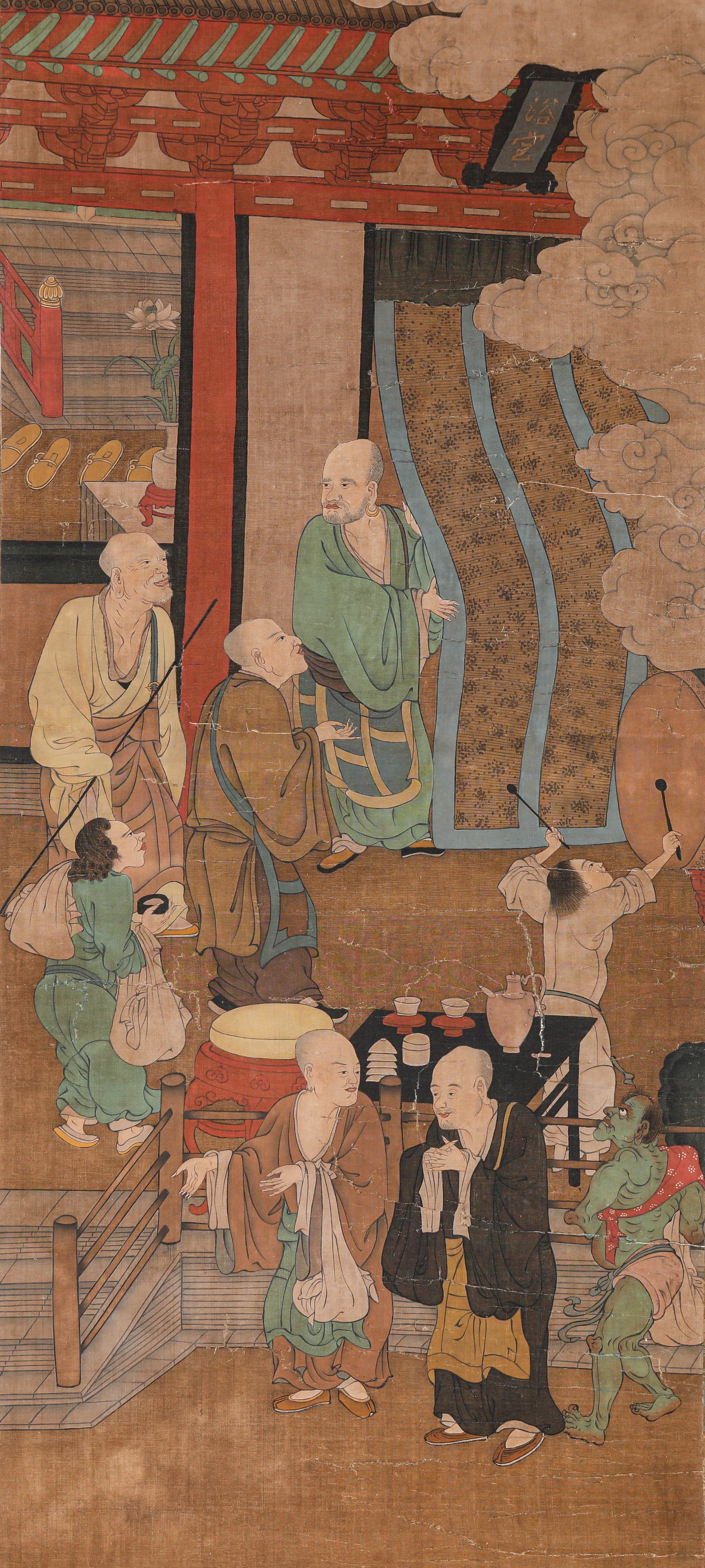 ANONYMOUS, ARHAT: ANONYMOUS, ARHAT Dimensions: Width: 41.5 cm (16.34 in) x Height: 94.0 cm (37.01 in). All measurements are approximate.