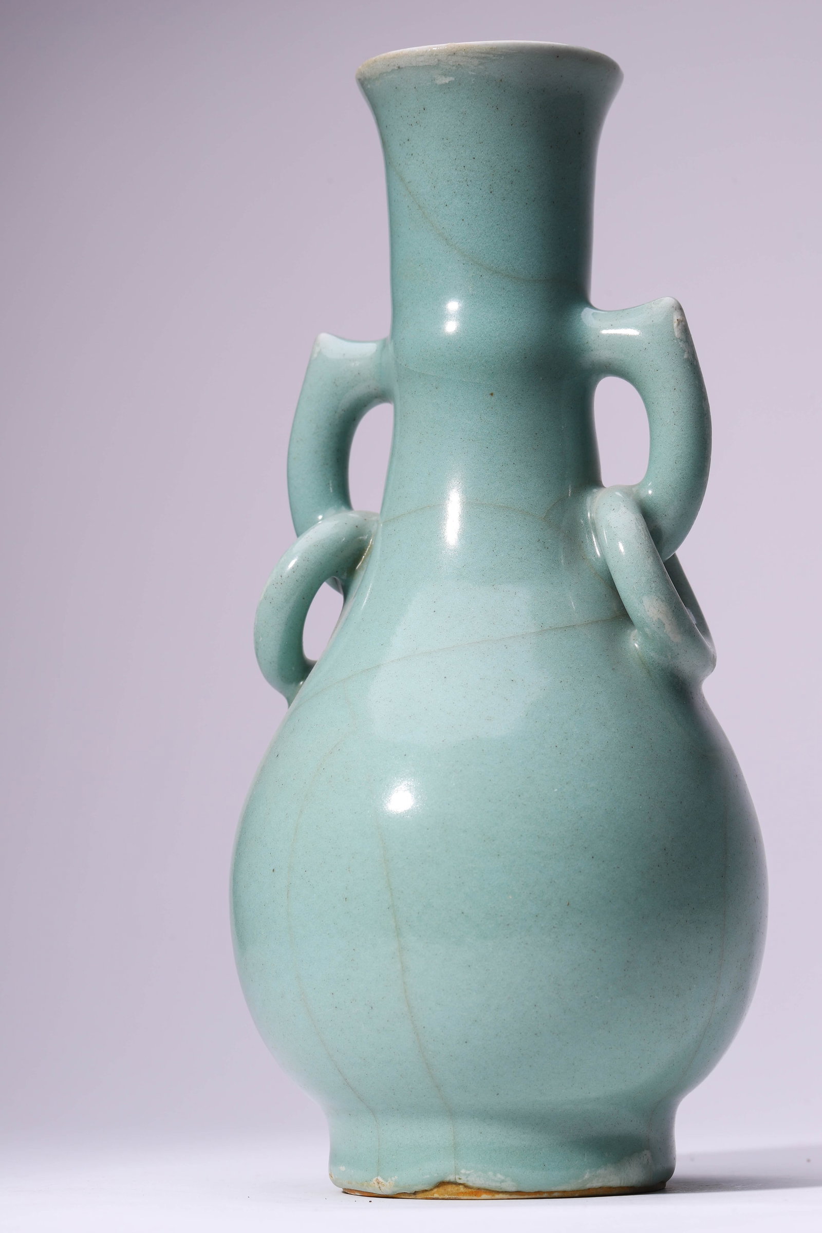 A LONGQUAN-TYPE 'DOUBLE RING HANDLES' VASE - 4