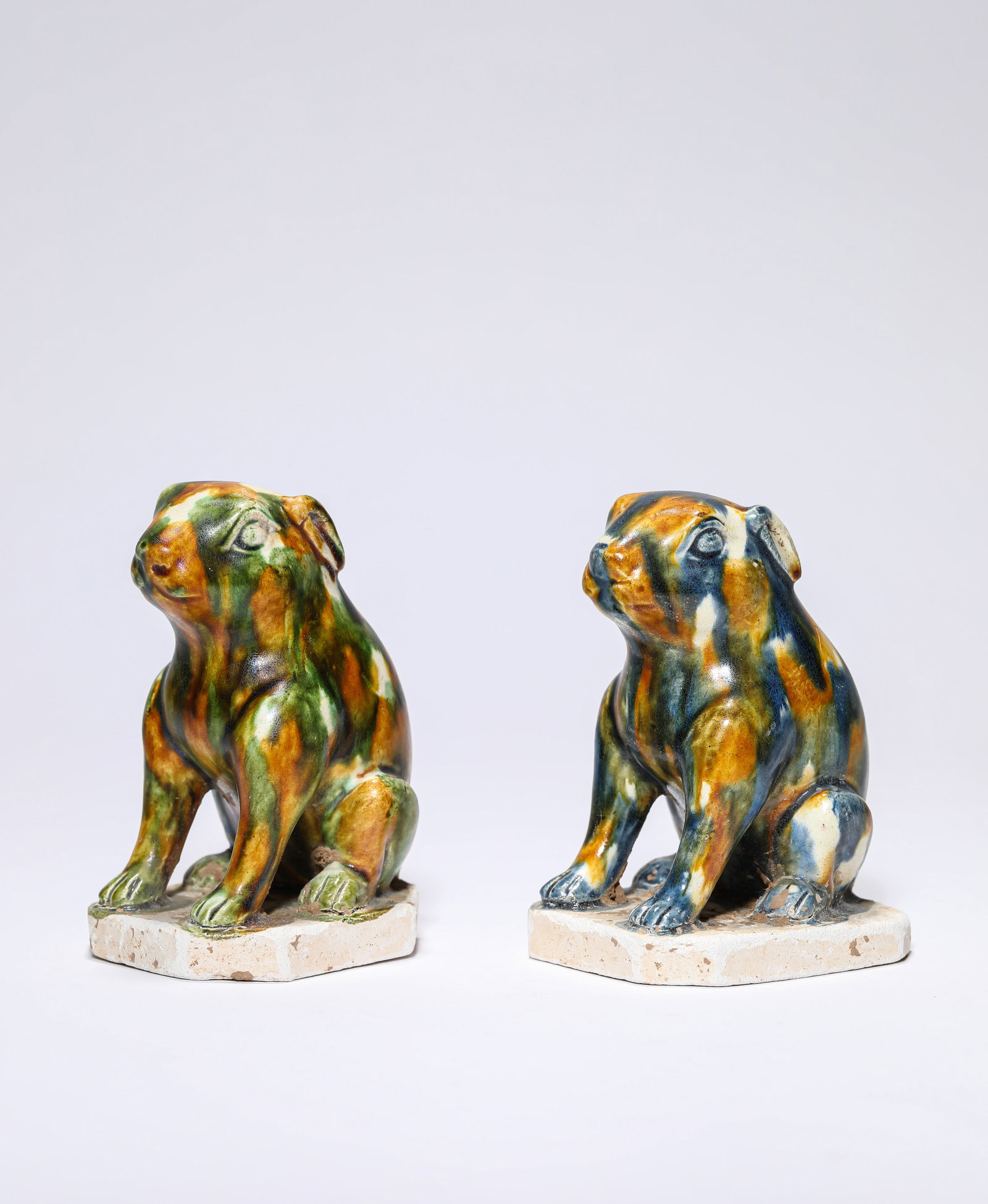 A GROUP OF SANCAI-GLAZED ANIMALS: A GROUP OF SANCAI-GLAZED ANIMALS Dimensions: Length: 6.7 cm (2.64 in) x Width: 5.7 cm (2.24 in) x Height: 9.2 cm (3.62 in). All measurements are approximate.