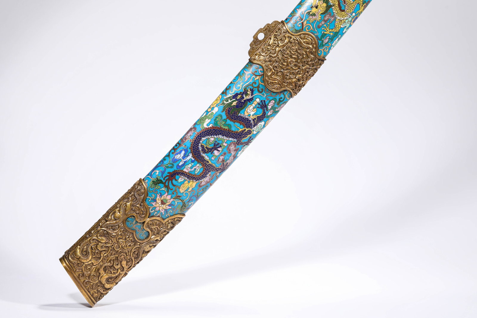 A CLOISONNé ENAMEL 'DRAGON' DAGGER - 6