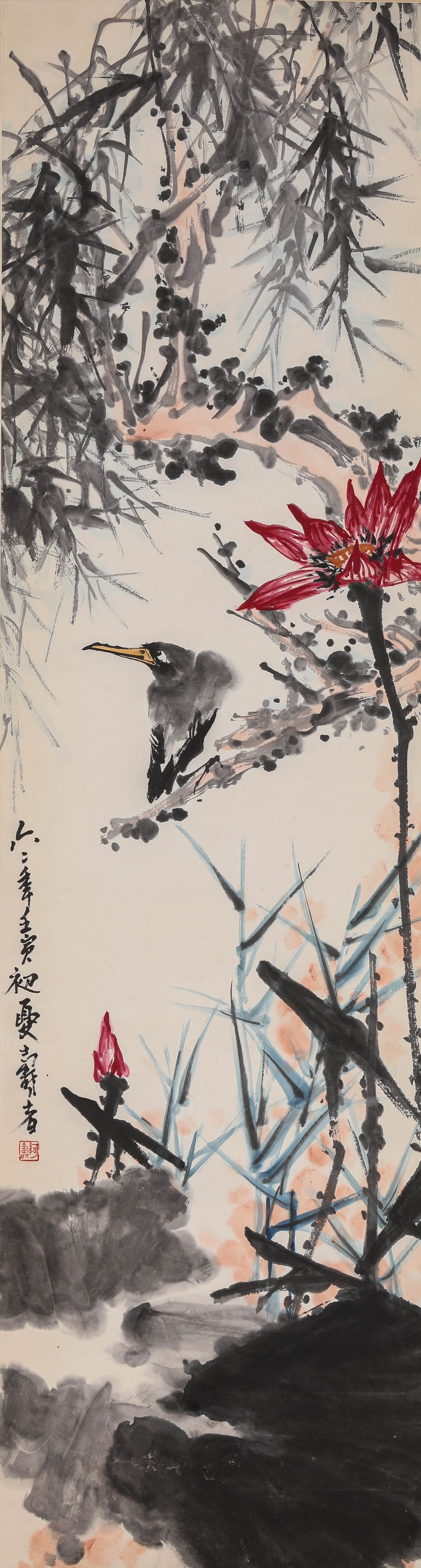 PAN TIANSHOU (1897-1971), ATTRIBUTED TO, FLOWER-AND-BIRD (1 of 5)